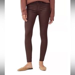 DL1961 Florence Mid Rise Coated Skinny Jeans in Sequoia